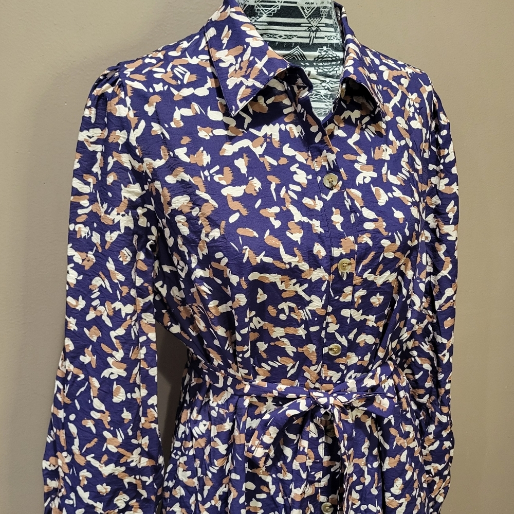 Nine West Blue and Pink Midi Dress - Picture 4 of 10